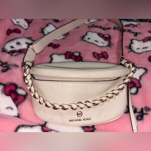 Michael Kors White Crossbody Bag with Gold Chain